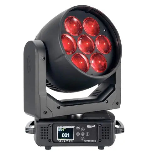 RAYZOR 760W7x 60W RGBW Continuous 360 deg pan/tilt w/ Zoom, Pixel and SparkLED