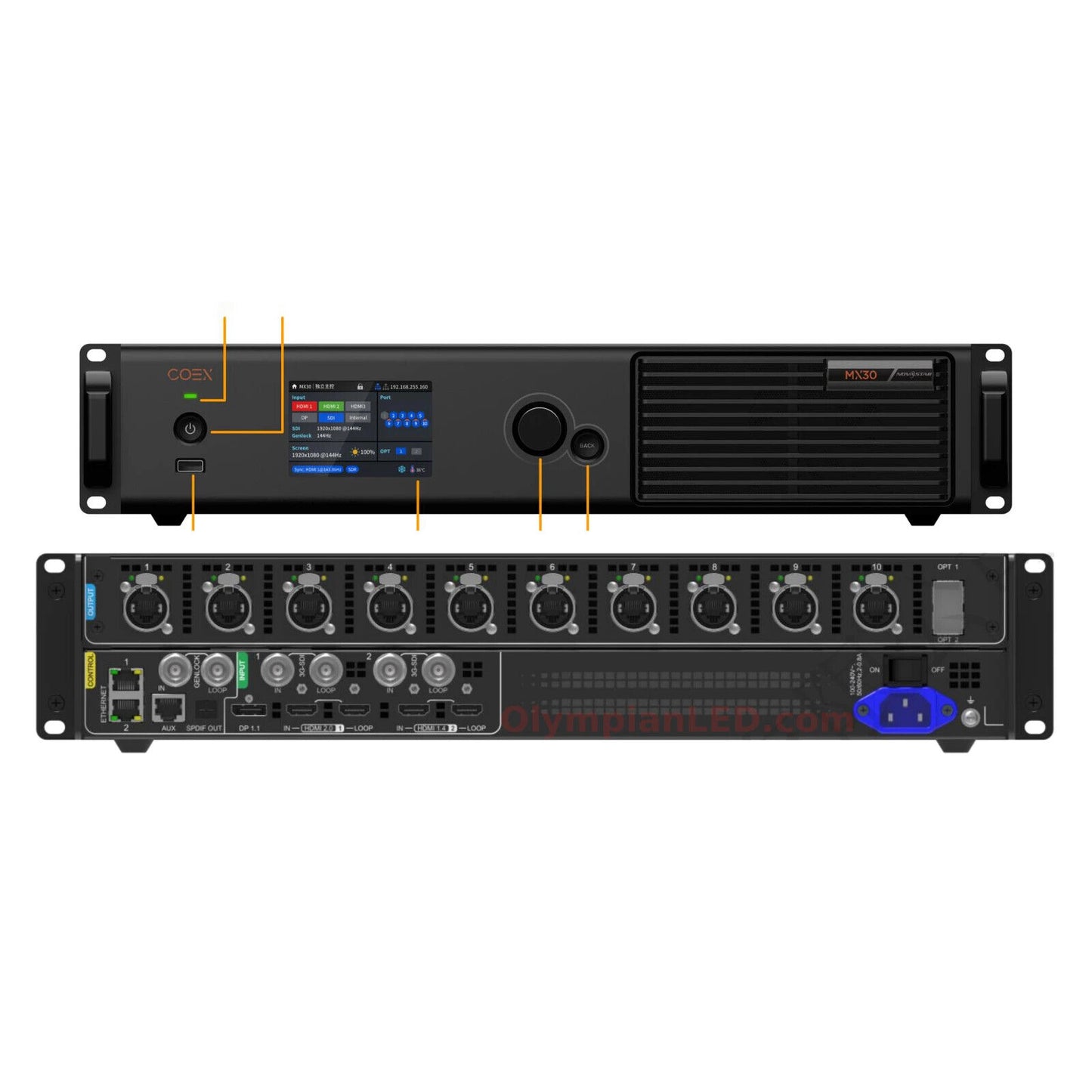 NovaStar MX30 LED Display Controller 4K Input / 10 Output Ports VMP