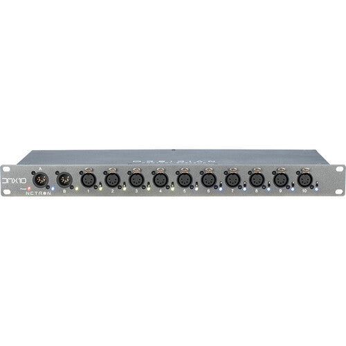 DMX10-5 19" RM 5PIN DMX 10-PORT DUAL INPUT A-B SPLITT